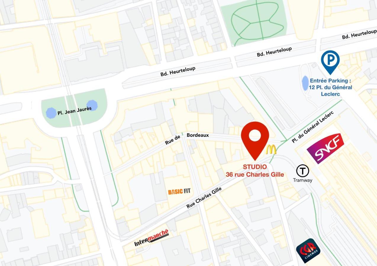 Studio Avec Balcon & Parking Gratuit - Tours Gare Dış mekan fotoğraf
